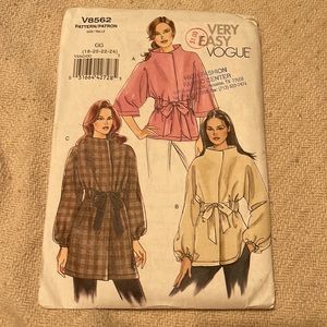 Very Easy Vogue Jacket Sewing Pattern